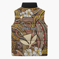 Personalised Hawaii Tribal Humpback Whale Sleeveless Puffer Jacket Melemele Hibiscus Seamless Pattern LT9 - Polynesian Pride