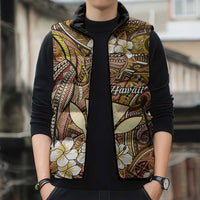 Personalised Hawaii Tribal Humpback Whale Sleeveless Puffer Jacket Melemele Hibiscus Seamless Pattern LT9 - Polynesian Pride