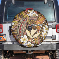 Personalised Hawaii Tribal Humpback Whale Spare Tire Cover Melemele Hibiscus Seamless Pattern LT9 Gold - Polynesian Pride