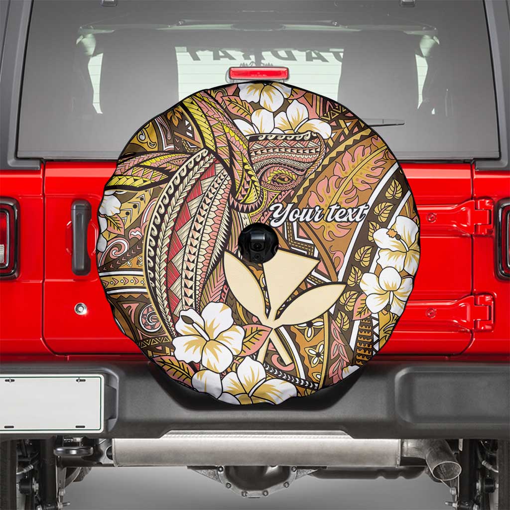 Personalised Hawaii Tribal Humpback Whale Spare Tire Cover Melemele Hibiscus Seamless Pattern LT9 - Polynesian Pride