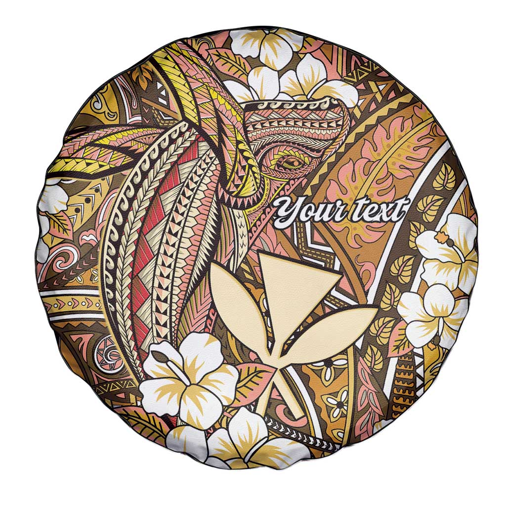 Personalised Hawaii Tribal Humpback Whale Spare Tire Cover Melemele Hibiscus Seamless Pattern LT9 - Polynesian Pride