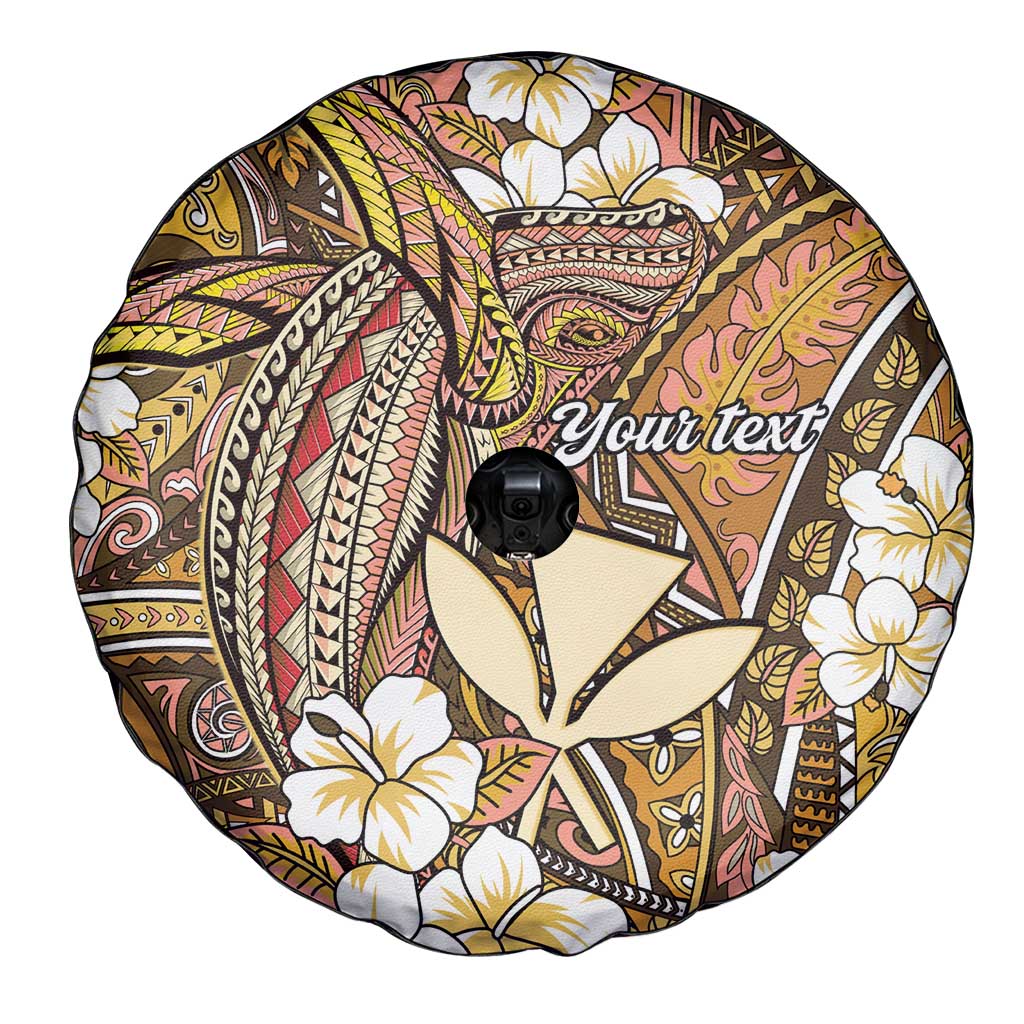Personalised Hawaii Tribal Humpback Whale Spare Tire Cover Melemele Hibiscus Seamless Pattern LT9 - Polynesian Pride
