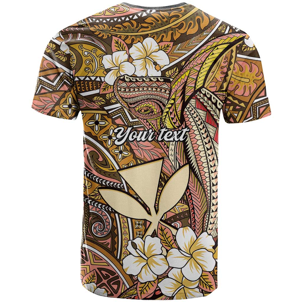 Personalised Hawaii Tribal Humpback Whale T Shirt Melemele Hibiscus Seamless Pattern LT9 - Polynesian Pride