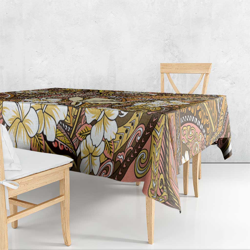 Personalised Hawaii Tribal Humpback Whale Tablecloth Melemele Hibiscus Seamless Pattern LT9 - Polynesian Pride