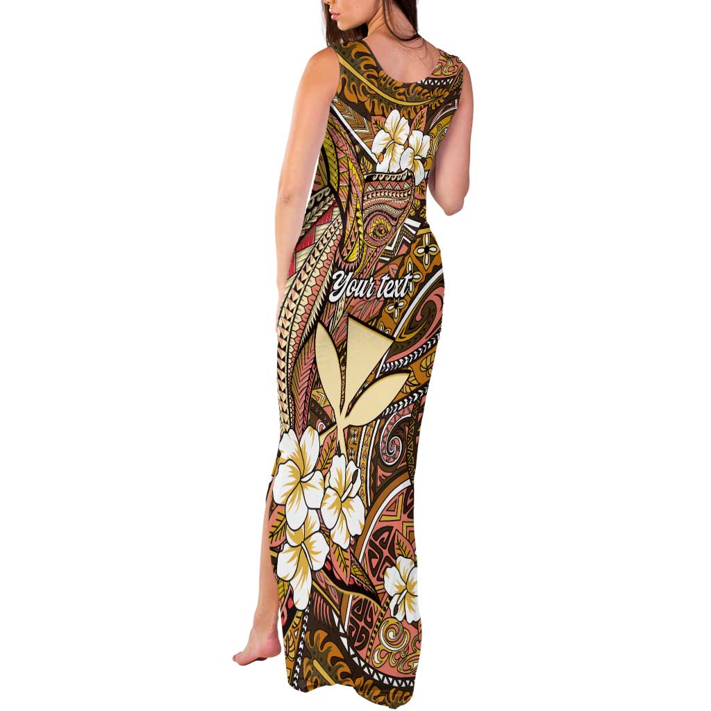 Personalised Hawaii Tribal Humpback Whale Tank Maxi Dress Melemele Hibiscus Seamless Pattern LT9 - Polynesian Pride