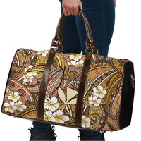 Personalised Hawaii Tribal Humpback Whale Travel Bag Melemele Hibiscus Seamless Pattern LT9 - Polynesian Pride