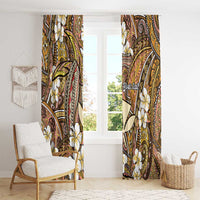 Personalised Hawaii Tribal Humpback Whale Window Curtain Melemele Hibiscus Seamless Pattern