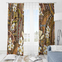 Personalised Hawaii Tribal Humpback Whale Window Curtain Melemele Hibiscus Seamless Pattern