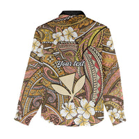 Personalised Hawaii Tribal Humpback Whale Women Casual Shirt Melemele Hibiscus Seamless Pattern LT9 - Polynesian Pride