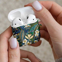 Personalised Hawaii Tribal Humpback Whale AirPods Case Omaomao Hibiscus Seamless Pattern LT9 - Polynesian Pride
