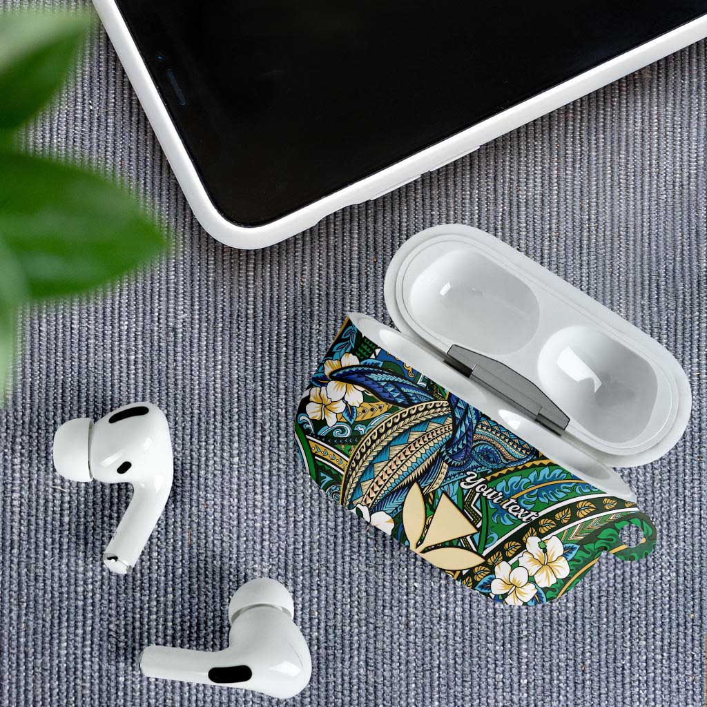 Personalised Hawaii Tribal Humpback Whale AirPods Case Omaomao Hibiscus Seamless Pattern LT9 - Polynesian Pride