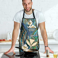 Personalised Hawaii Tribal Humpback Whale Apron Omaomao Hibiscus Seamless Pattern LT9 - Polynesian Pride
