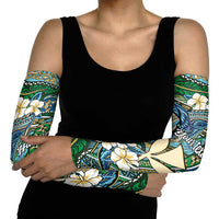 Personalised Hawaii Tribal Humpback Whale Arm Sleeves Omaomao Hibiscus Seamless Pattern LT9 - Polynesian Pride