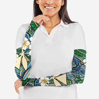 Personalised Hawaii Tribal Humpback Whale Arm Sleeves Omaomao Hibiscus Seamless Pattern LT9 - Polynesian Pride