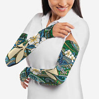 Personalised Hawaii Tribal Humpback Whale Arm Sleeves Omaomao Hibiscus Seamless Pattern LT9 - Polynesian Pride