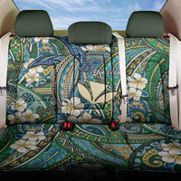 Personalised Hawaii Tribal Humpback Whale Back Car Seat Cover Omaomao Hibiscus Seamless Pattern LT9 One Size Green - Polynesian Pride