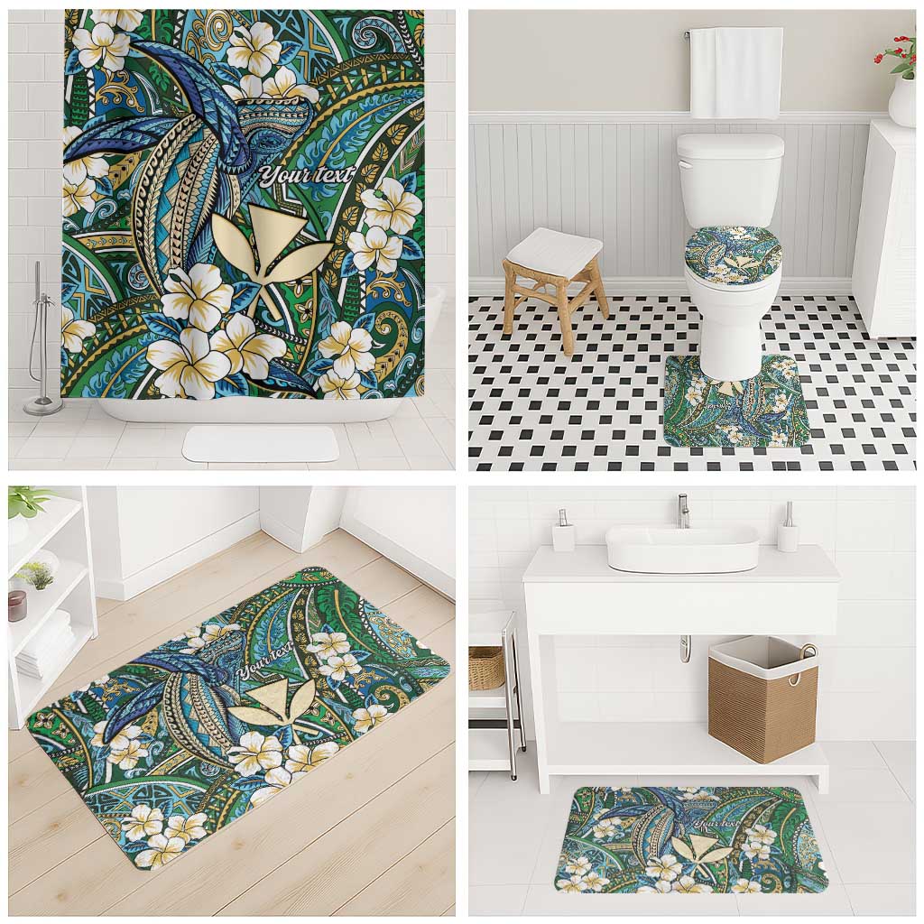 Personalised Hawaii Tribal Humpback Whale Bathroom Set Omaomao Hibiscus Seamless Pattern LT9 - Polynesian Pride