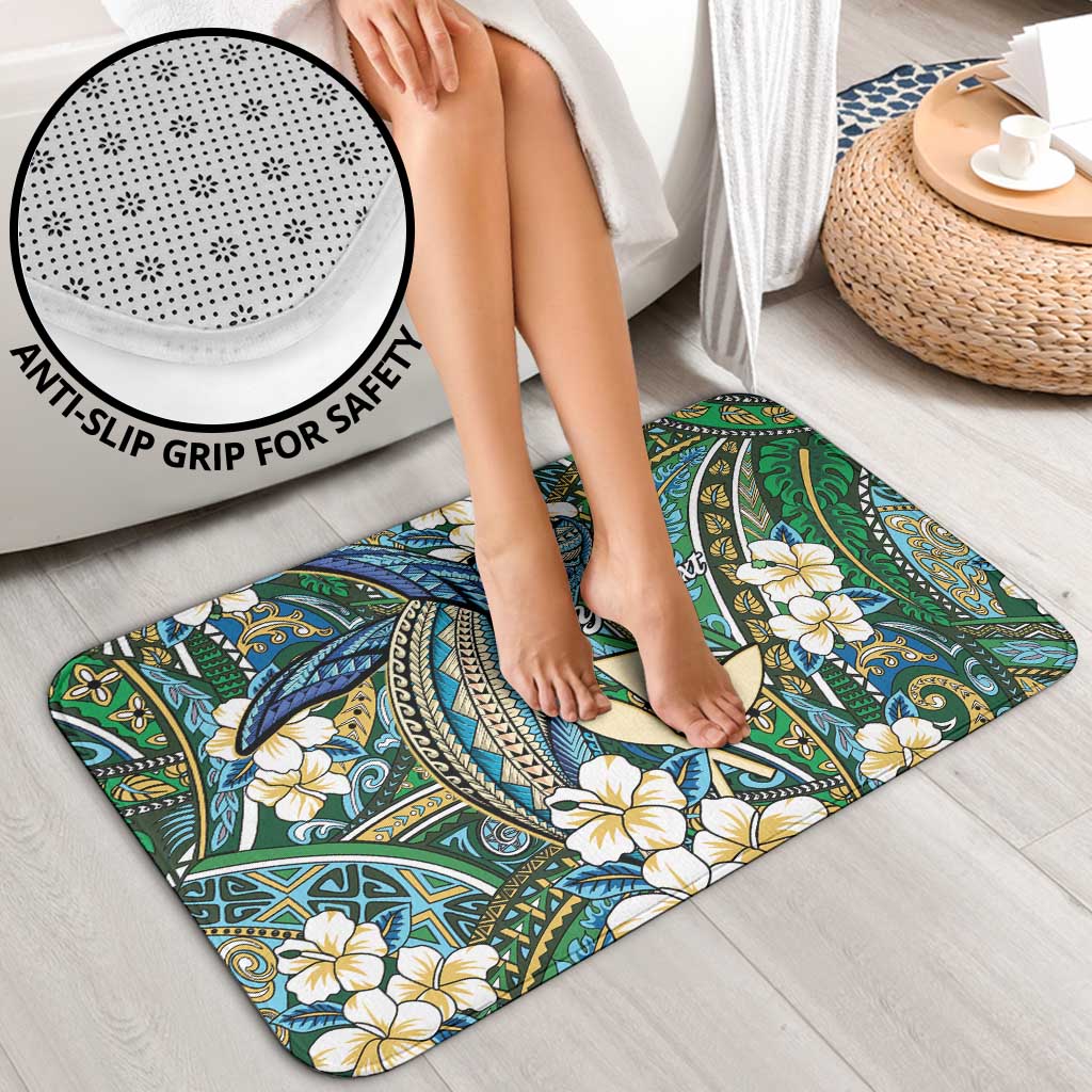 Personalised Hawaii Tribal Humpback Whale Bathroom Set Omaomao Hibiscus Seamless Pattern LT9 - Polynesian Pride