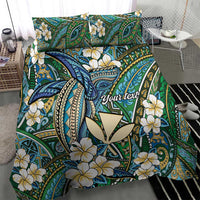 Personalised Hawaii Tribal Humpback Whale Bedding Set Omaomao Hibiscus Seamless Pattern LT9 - Polynesian Pride