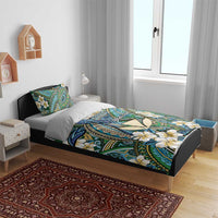 Personalised Hawaii Tribal Humpback Whale Bedding Set Omaomao Hibiscus Seamless Pattern LT9 - Polynesian Pride