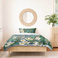 Personalised Hawaii Tribal Humpback Whale Bedding Set Omaomao Hibiscus Seamless Pattern LT9 - Polynesian Pride