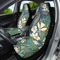 Personalised Hawaii Tribal Humpback Whale Car Seat Cover Omaomao Hibiscus Seamless Pattern LT9 - Polynesian Pride