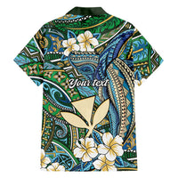 Personalised Hawaii Tribal Humpback Whale Hawaiian Shirt Omaomao Hibiscus Seamless Pattern