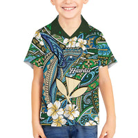 Personalised Hawaii Tribal Humpback Whale Hawaiian Shirt Omaomao Hibiscus Seamless Pattern