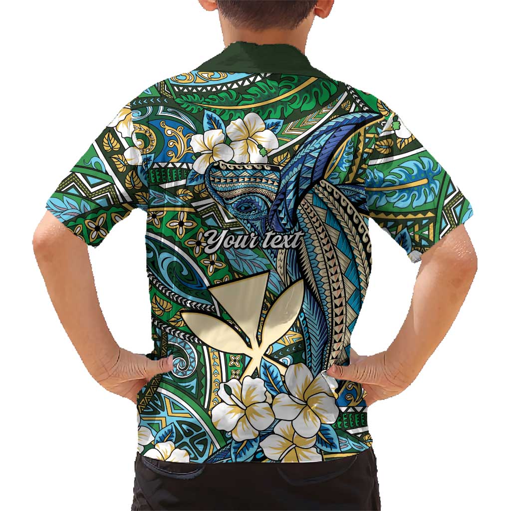 Personalised Hawaii Tribal Humpback Whale Hawaiian Shirt Omaomao Hibiscus Seamless Pattern