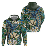 Personalised Hawaii Tribal Humpback Whale Hoodie Omaomao Hibiscus Seamless Pattern LT9 - Polynesian Pride