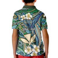 Personalised Hawaii Tribal Humpback Whale Kid Polo Shirt Omaomao Hibiscus Seamless Pattern LT9 - Polynesian Pride