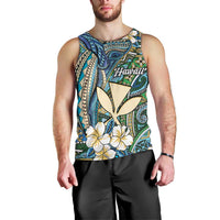 Personalised Hawaii Tribal Humpback Whale Men Tank Top Omaomao Hibiscus Seamless Pattern