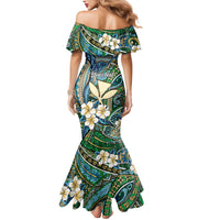 Personalised Hawaii Tribal Humpback Whale Mermaid Dress Omaomao Hibiscus Seamless Pattern LT9 - Polynesian Pride