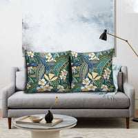 Personalised Hawaii Tribal Humpback Whale Pillow Cover Omaomao Hibiscus Seamless Pattern LT9 - Polynesian Pride