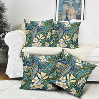 Personalised Hawaii Tribal Humpback Whale Pillow Cover Omaomao Hibiscus Seamless Pattern LT9 - Polynesian Pride
