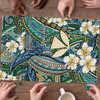Personalised Hawaii Tribal Humpback Whale Puzzle Omaomao Hibiscus Seamless Pattern LT9 - Polynesian Pride