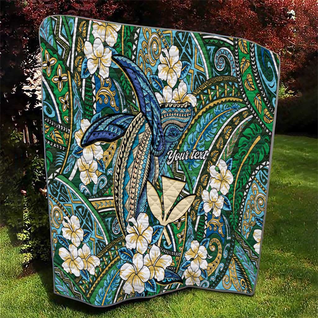 Personalised Hawaii Tribal Humpback Whale Quilt Omaomao Hibiscus Seamless Pattern LT9 - Polynesian Pride