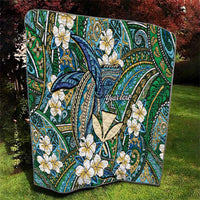 Personalised Hawaii Tribal Humpback Whale Quilt Omaomao Hibiscus Seamless Pattern LT9 - Polynesian Pride