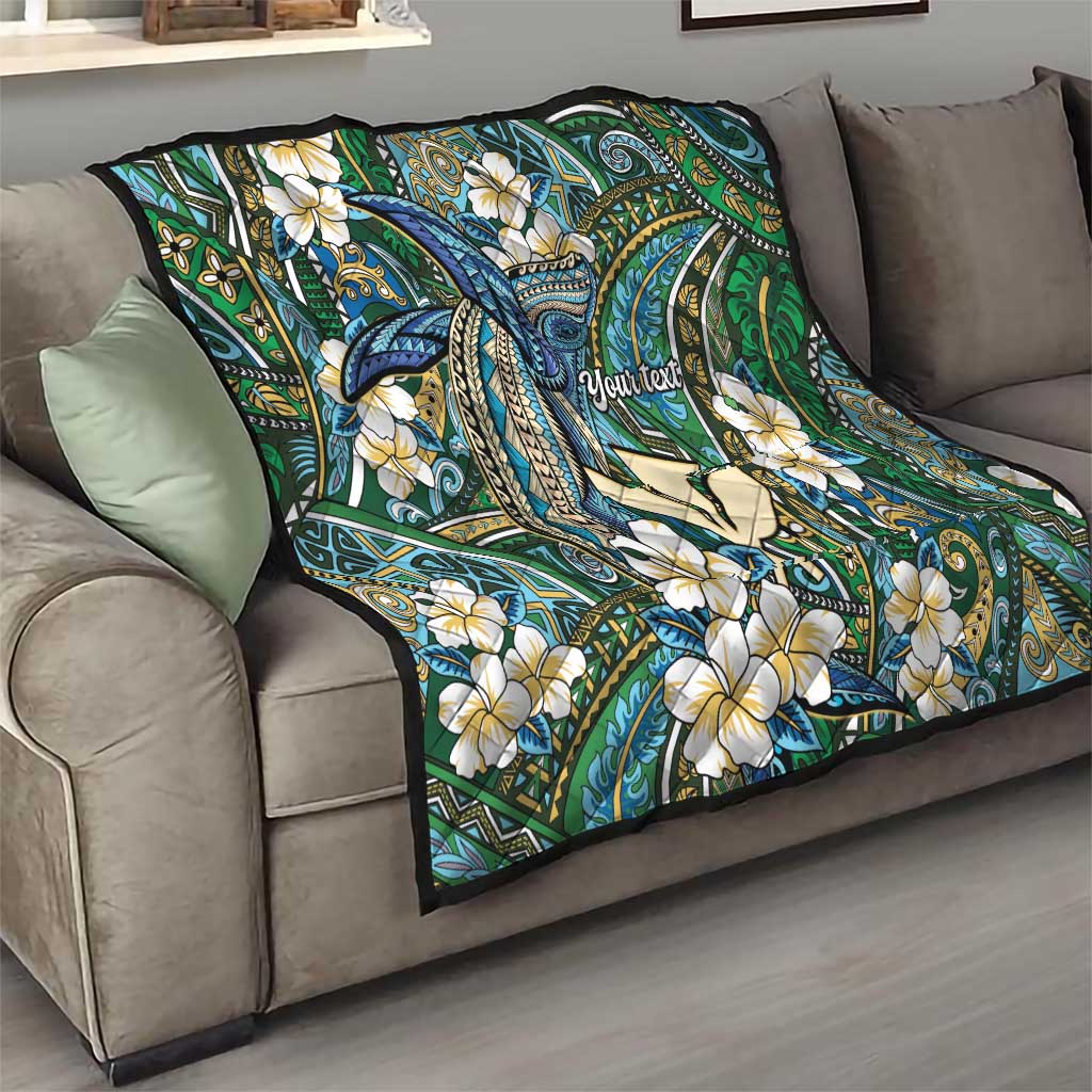 Personalised Hawaii Tribal Humpback Whale Quilt Omaomao Hibiscus Seamless Pattern LT9 - Polynesian Pride