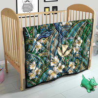 Personalised Hawaii Tribal Humpback Whale Quilt Omaomao Hibiscus Seamless Pattern LT9 - Polynesian Pride