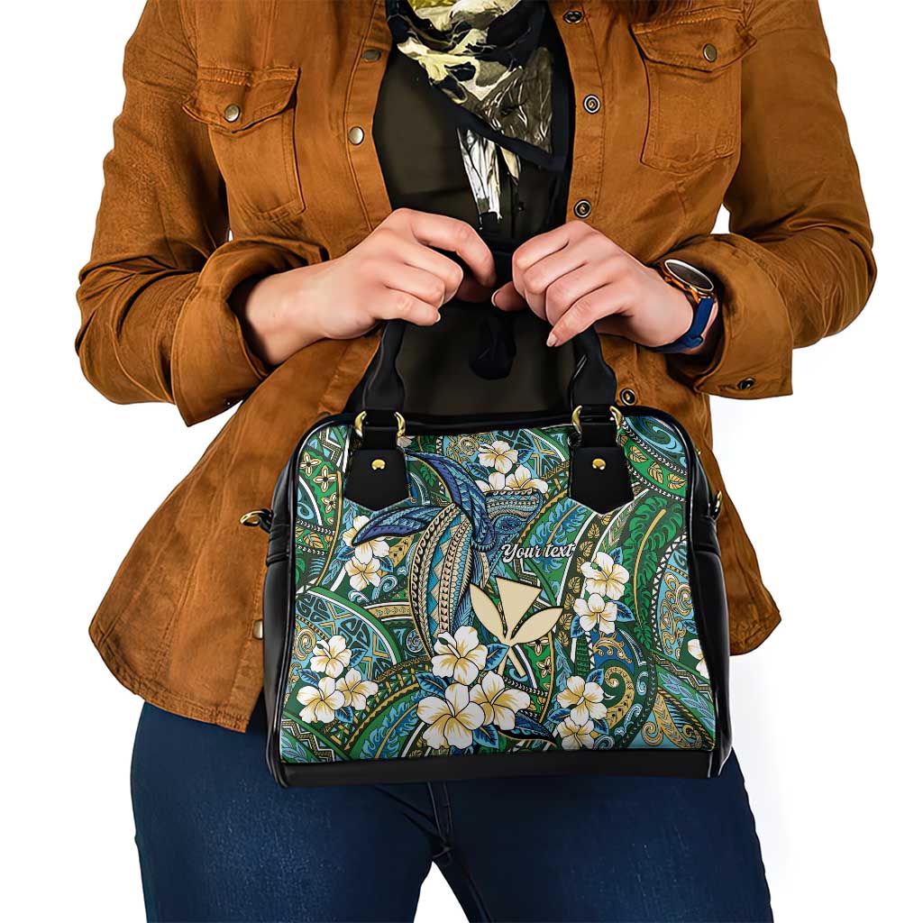 Personalised Hawaii Tribal Humpback Whale Shoulder Handbag Omaomao Hibiscus Seamless Pattern LT9 - Polynesian Pride