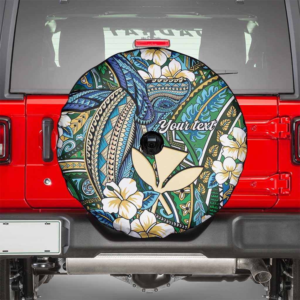 Personalised Hawaii Tribal Humpback Whale Spare Tire Cover Omaomao Hibiscus Seamless Pattern LT9 - Polynesian Pride