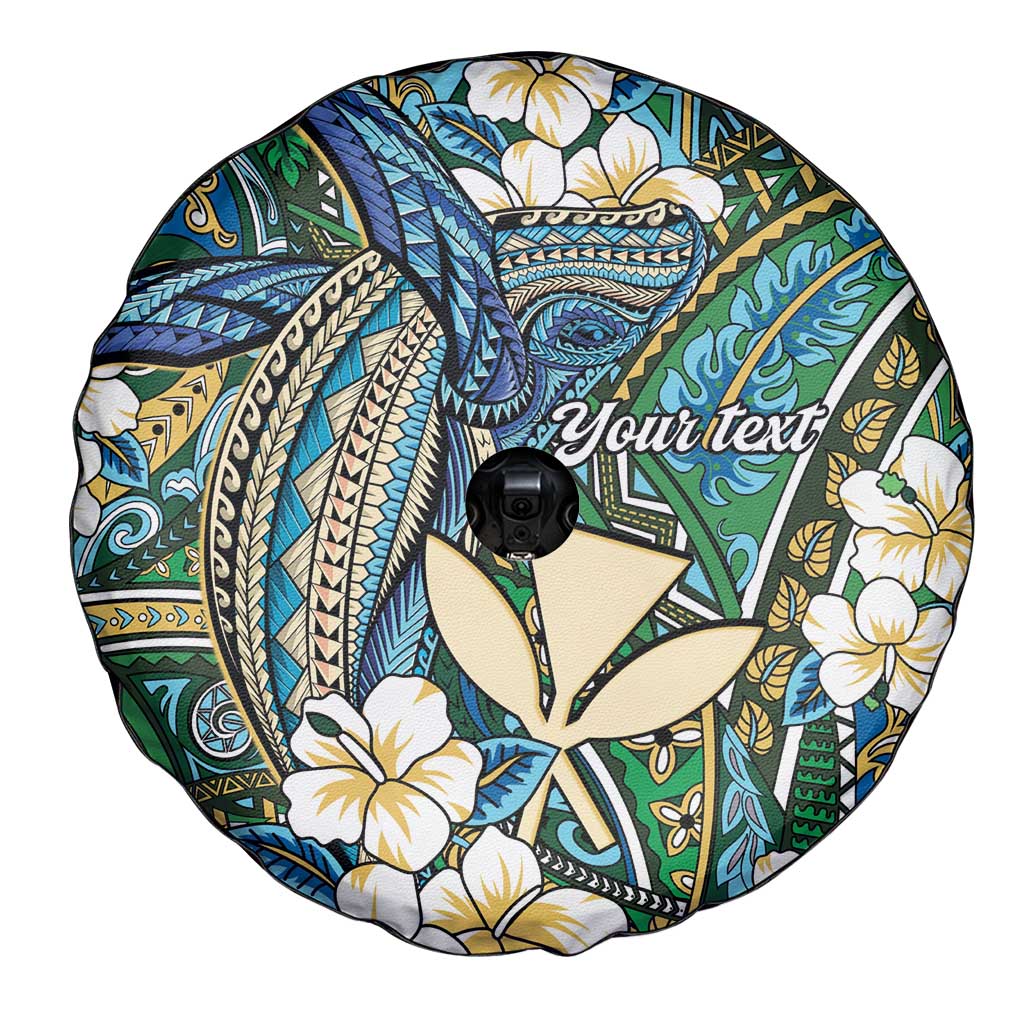 Personalised Hawaii Tribal Humpback Whale Spare Tire Cover Omaomao Hibiscus Seamless Pattern LT9 - Polynesian Pride