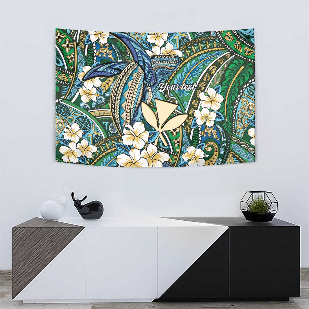 Personalised Hawaii Tribal Humpback Whale Tapestry Omaomao Hibiscus Seamless Pattern LT9 - Polynesian Pride