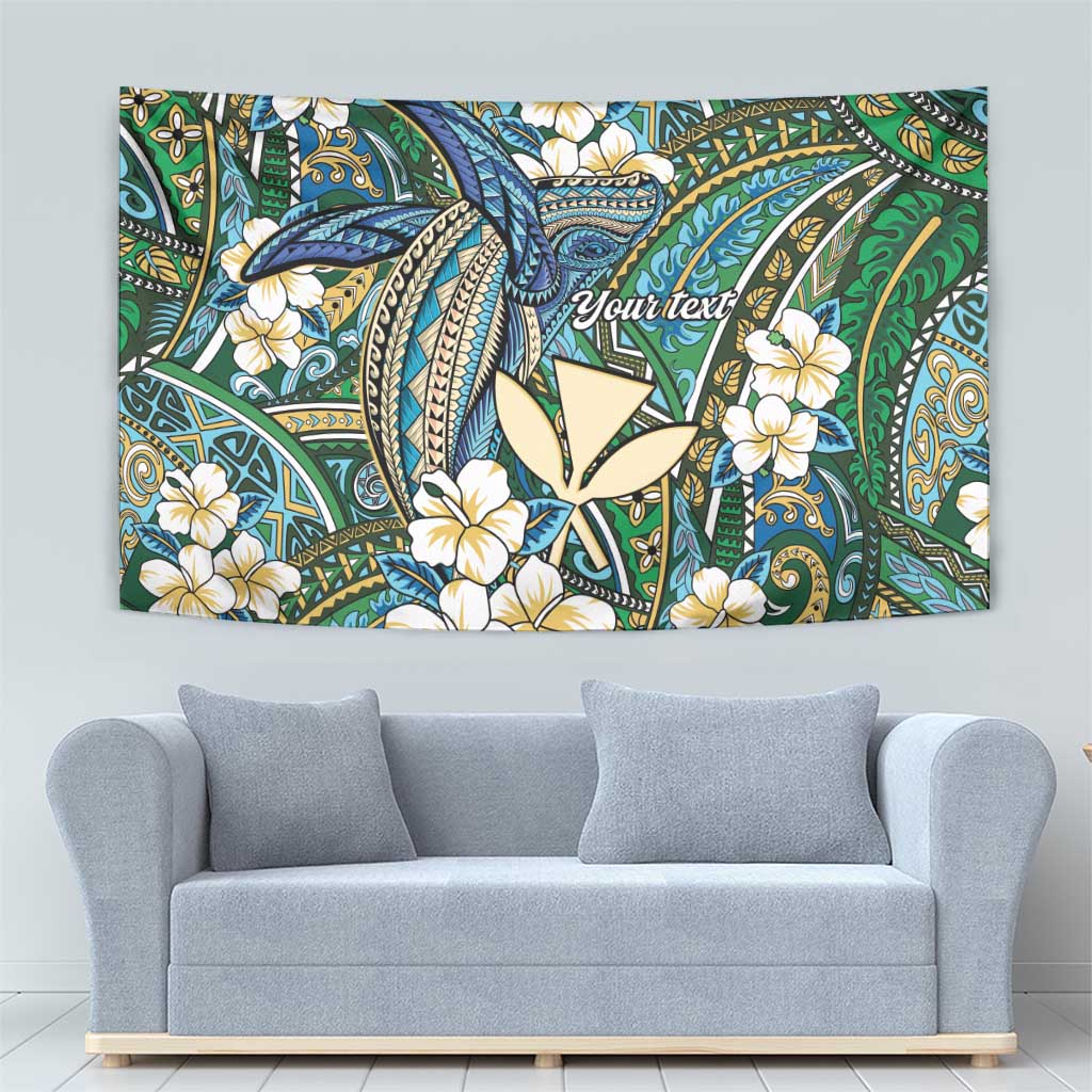 Personalised Hawaii Tribal Humpback Whale Tapestry Omaomao Hibiscus Seamless Pattern LT9 - Polynesian Pride