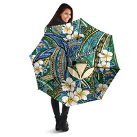 Personalised Hawaii Tribal Humpback Whale Umbrella Omaomao Hibiscus Seamless Pattern LT9 - Polynesian Pride