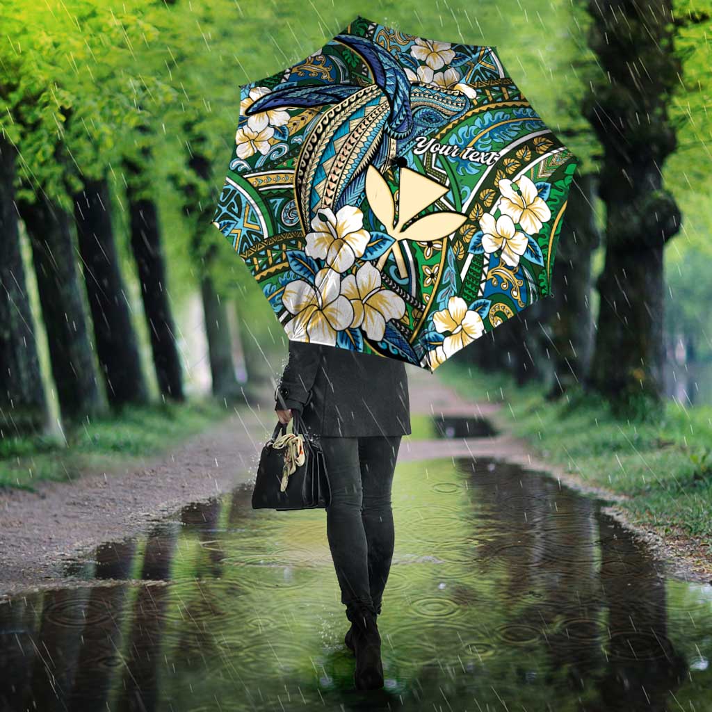 Personalised Hawaii Tribal Humpback Whale Umbrella Omaomao Hibiscus Seamless Pattern LT9 - Polynesian Pride