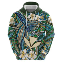 Personalised Hawaii Tribal Humpback Whale Zip Hoodie Omaomao Hibiscus Seamless Pattern LT9 - Polynesian Pride