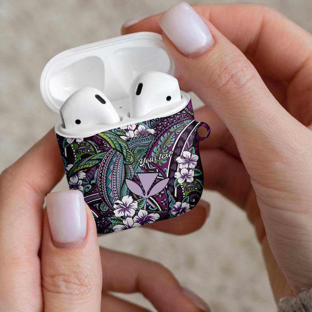 Personalised Hawaii Tribal Humpback Whale AirPods Case Poni Hibiscus Seamless Pattern LT9 - Polynesian Pride