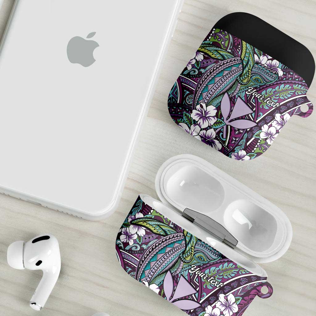 Personalised Hawaii Tribal Humpback Whale AirPods Case Poni Hibiscus Seamless Pattern LT9 - Polynesian Pride